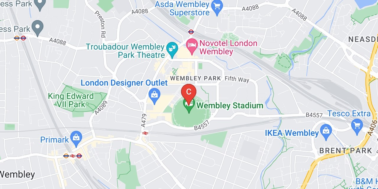 Map showing location of Wembley, London HA9 0WS