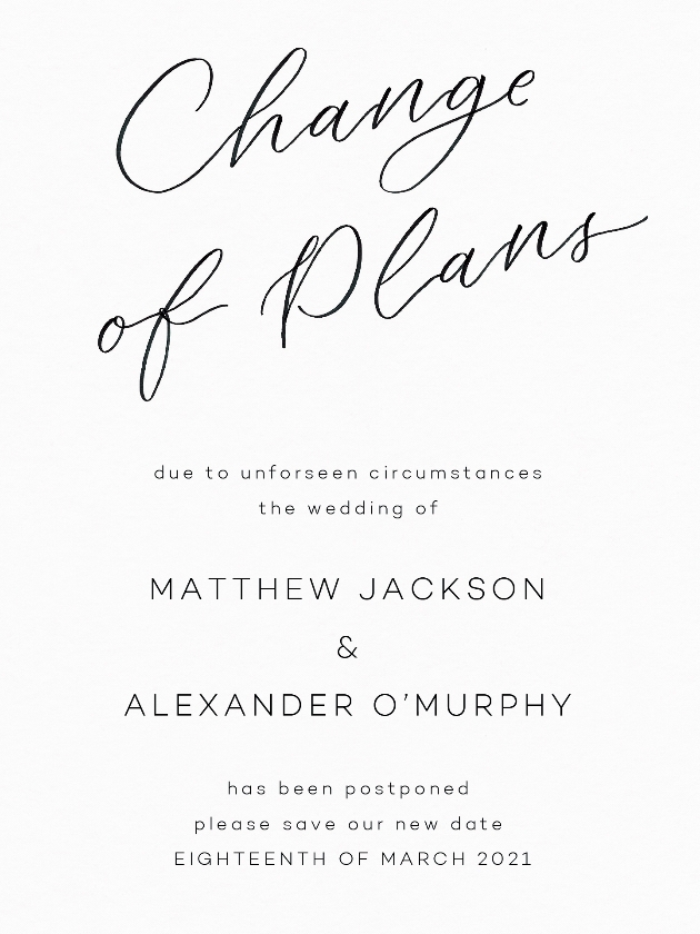 Postponing? Do it in style with Papier's chic cards: Image 1