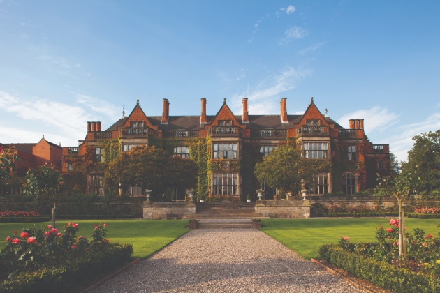 A view up the gravel path to Hoar Cross Hall
