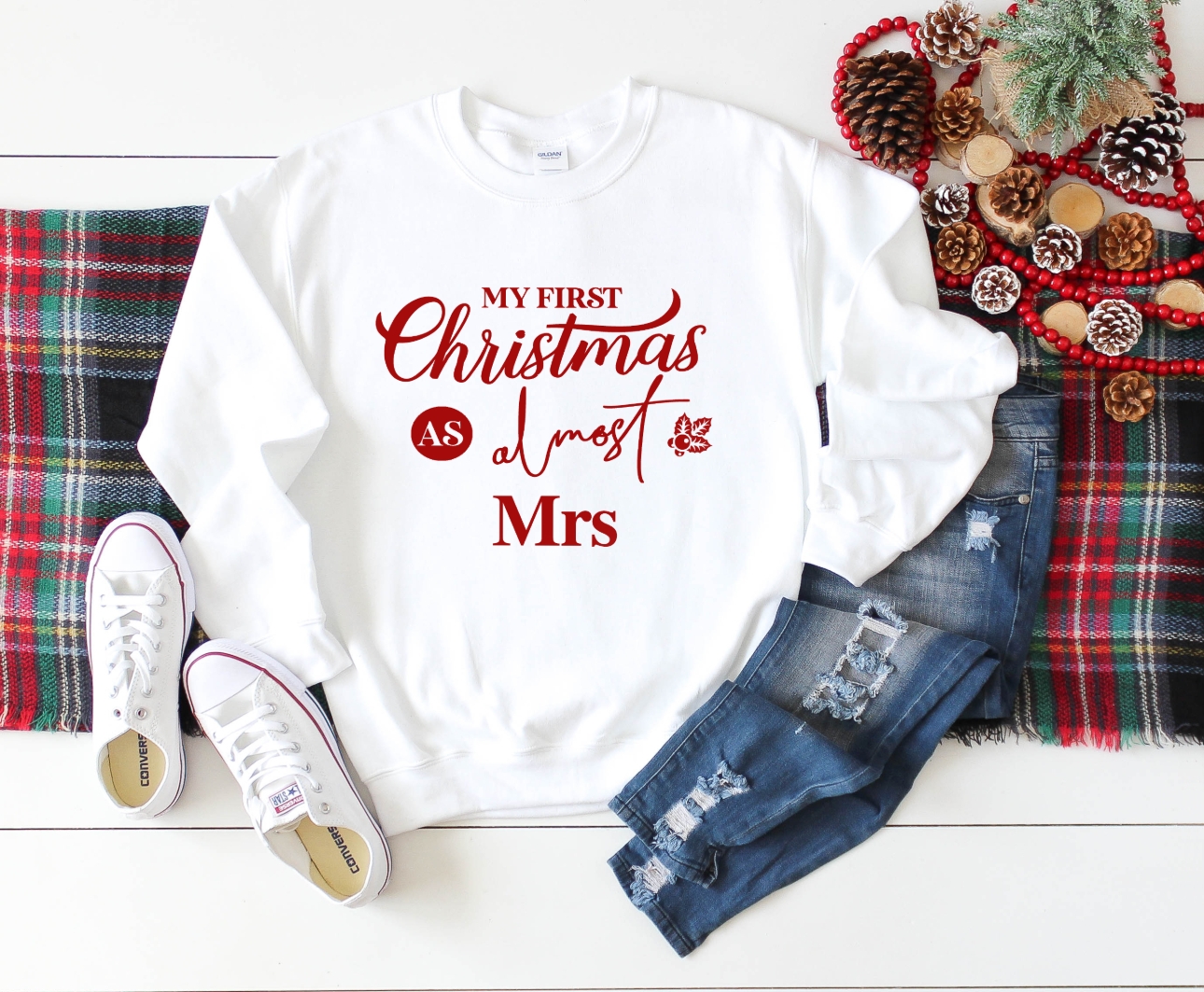 Almost Mr & Mrs gifts white jumper
