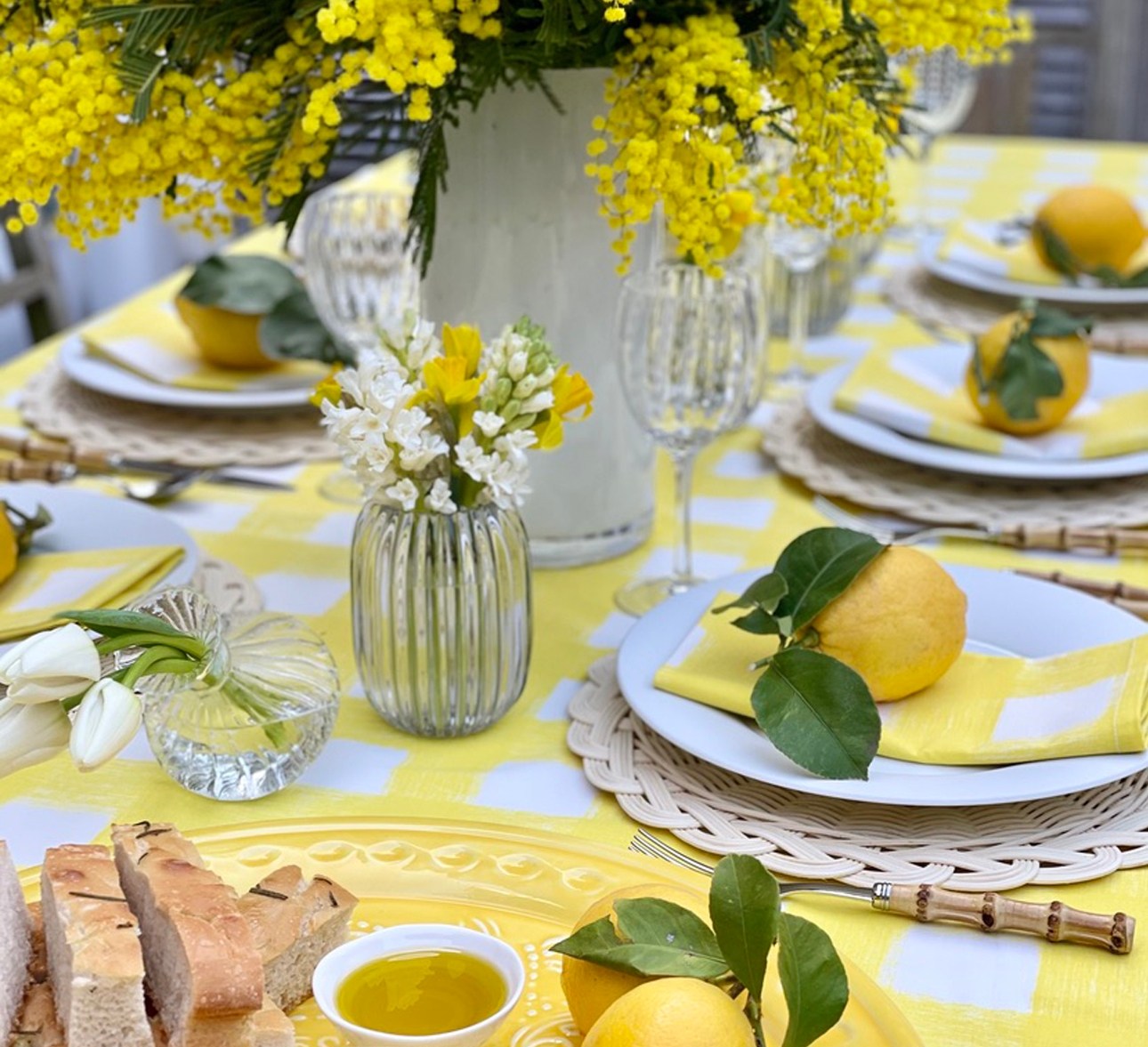 New wedding tablescapes lemon colours