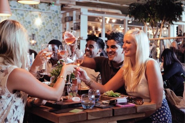 group of friends having brunch