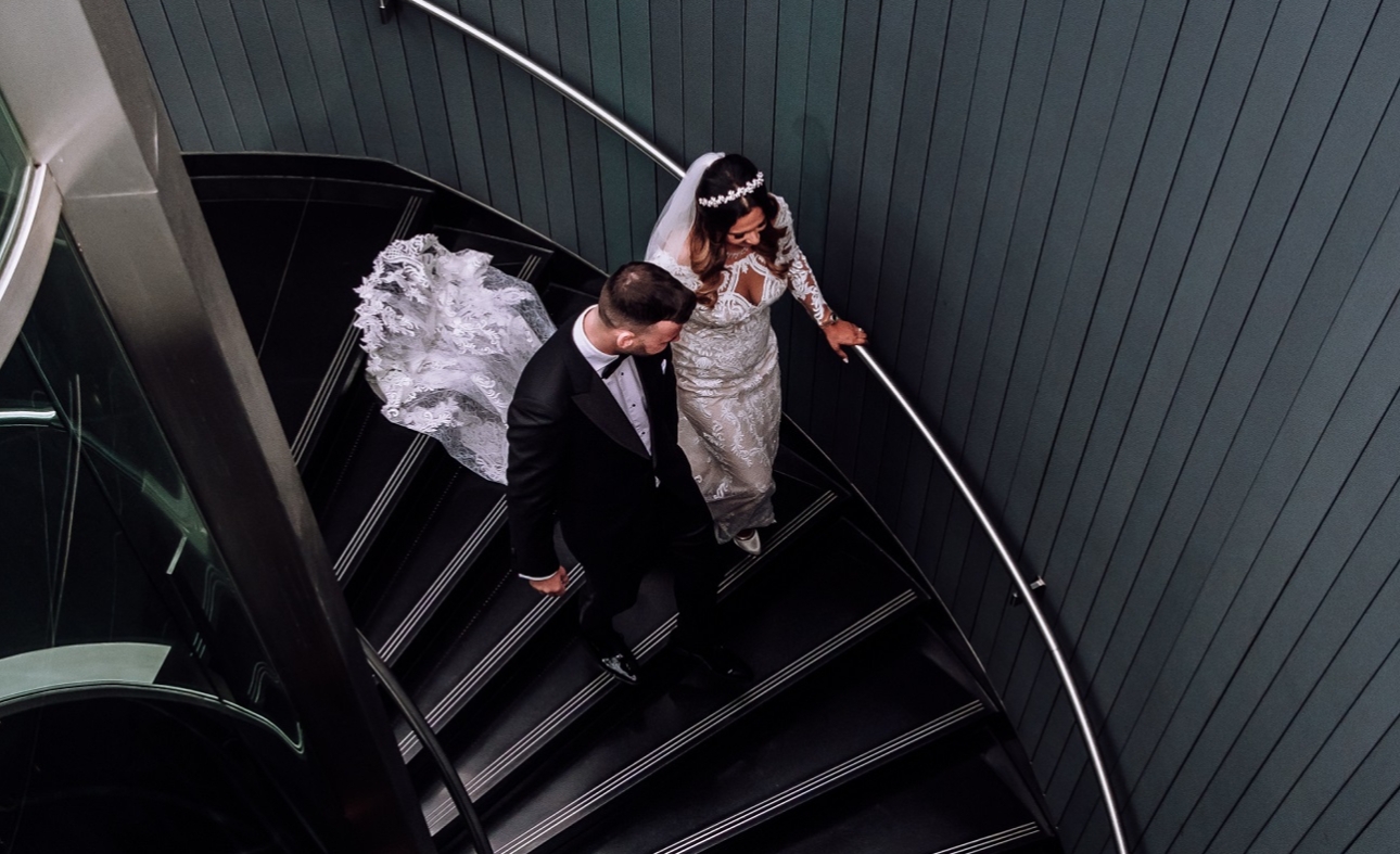 Couple on stairs