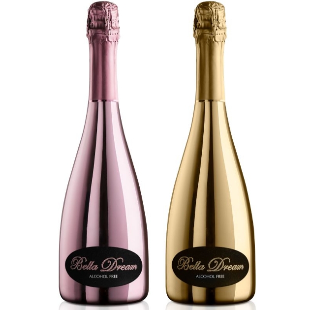 gold and pink shiny bottles 