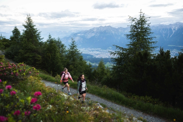 two women hiking