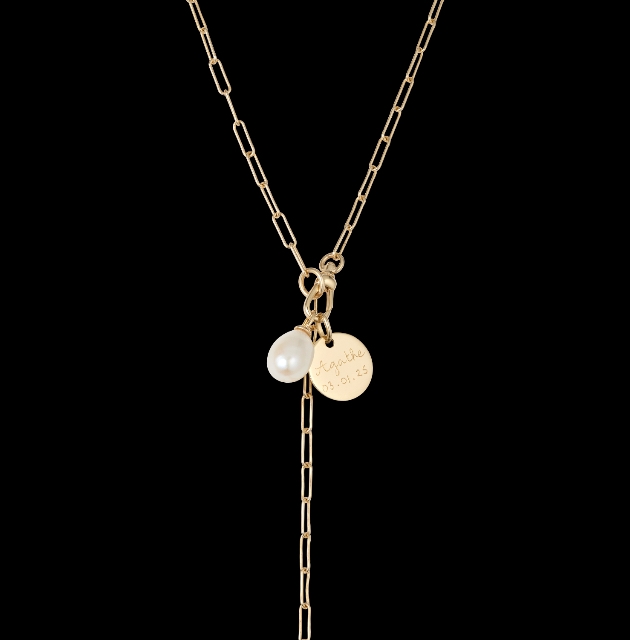 Pearl lariat from the Merci Maman Wedding Pearls collection
