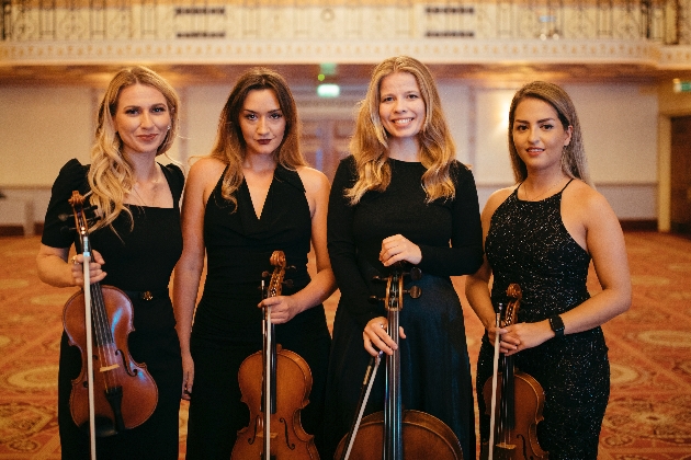 Solas Strings performing bespoke string music at a wedding ceremony in London.
