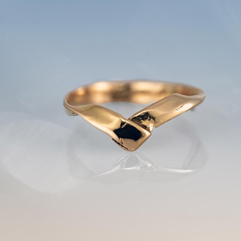 Cox & Power Force of Nature wedding ring crafted from Fairmined gold with textured artisanal design.