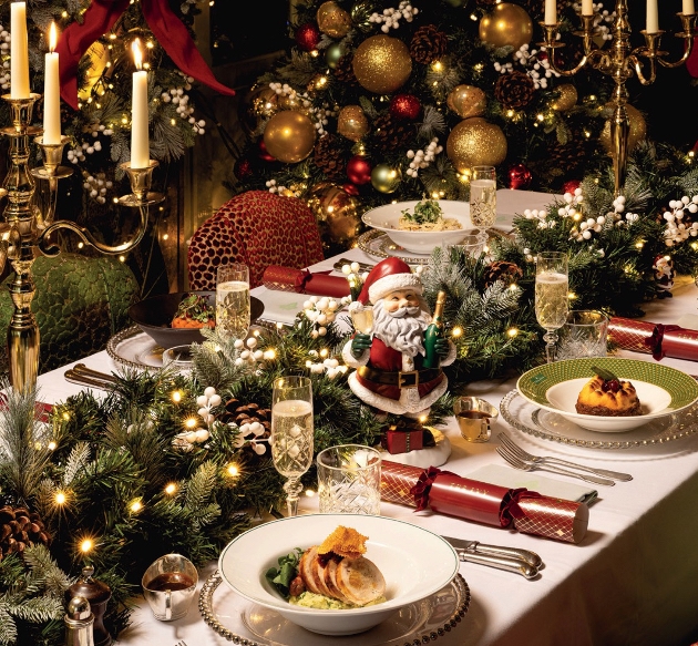 festive ivy midnight express decorations inside the ivy collection restaurant